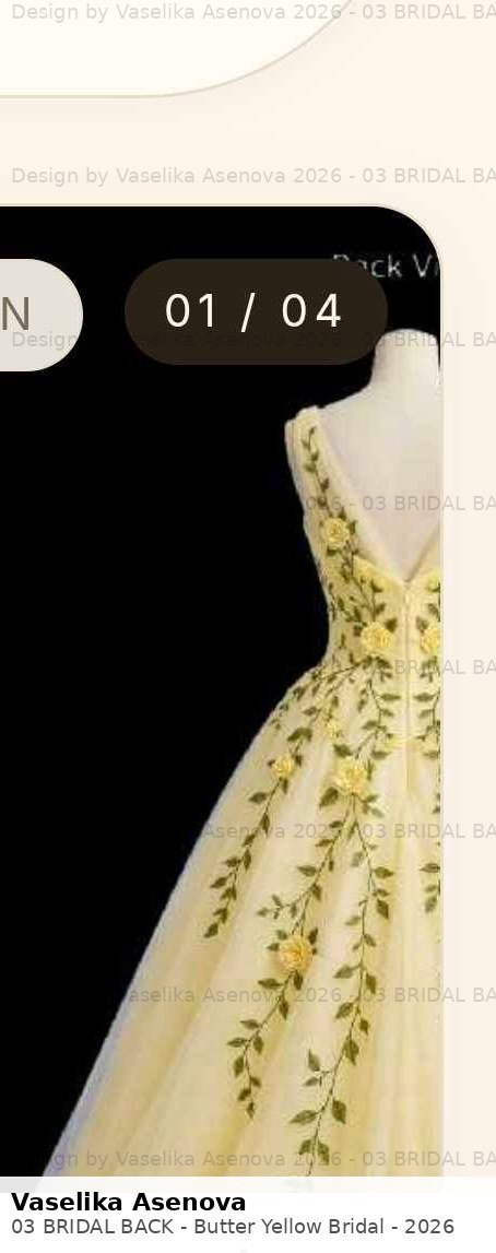 Vaselika Asenova - Bruidsjurk - Butter Yellow & Gold - Ball Gown - Design 2026 - VA-BB-003 - Afbeelding 5