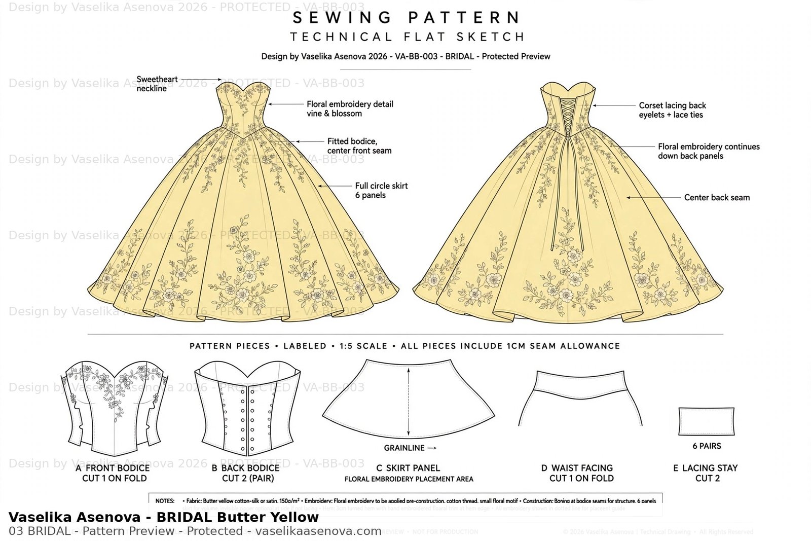 Vaselika Asenova - Bruidsjurk - Butter Yellow & Gold - Ball Gown - Design 2026 - VA-BB-003 - Afbeelding 4