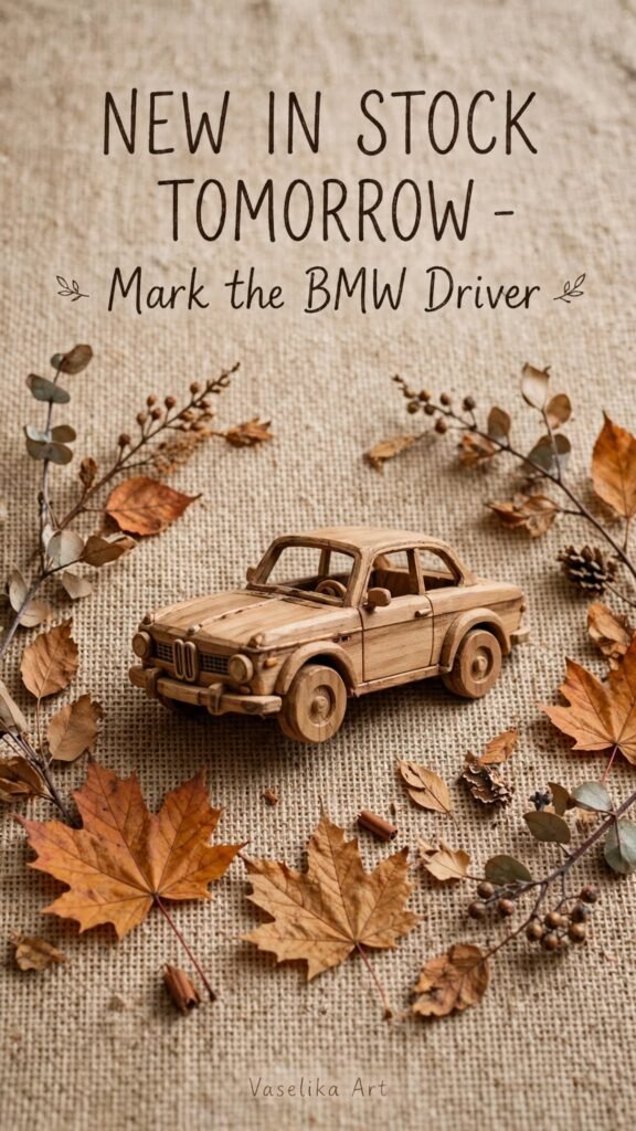 Mark the BMW Driver - Handmade Autumn Textile Wall Art